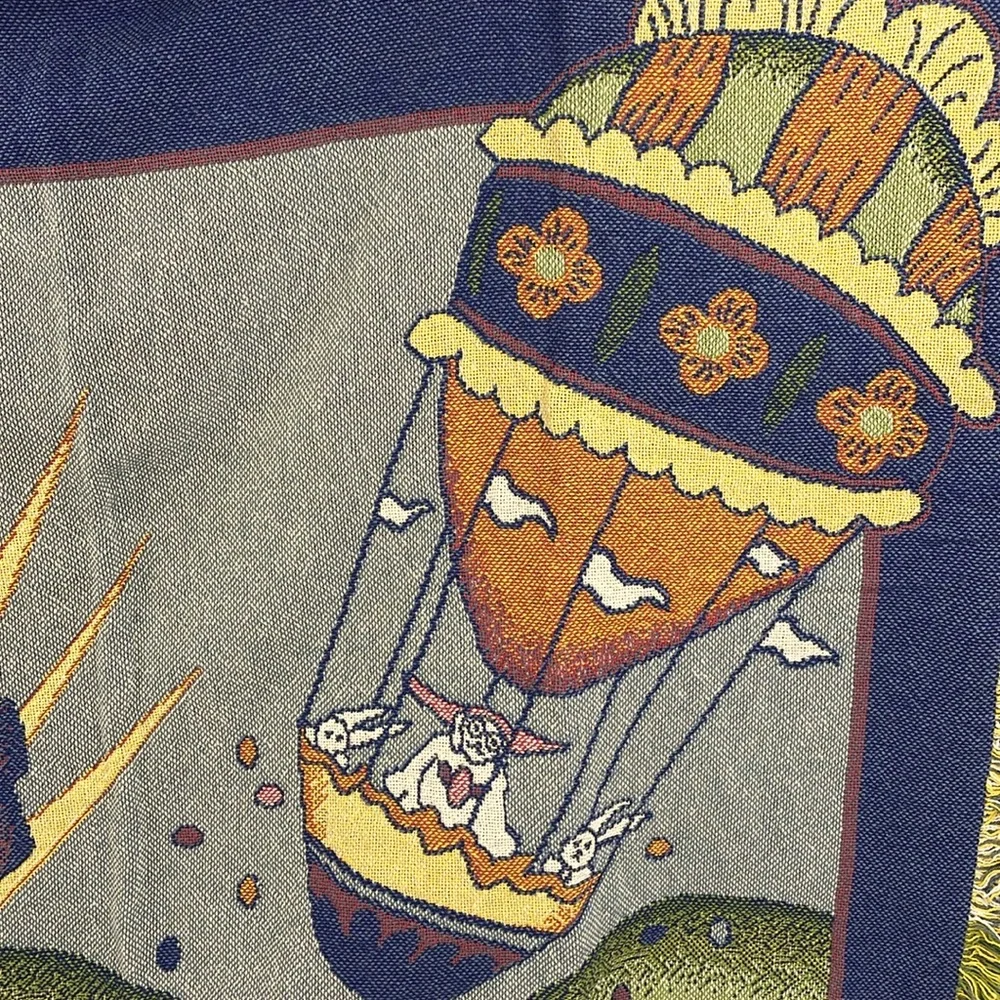 NWT Vintage Manual Woodworkers Weavers Bunny Sun nursery tapestry throw